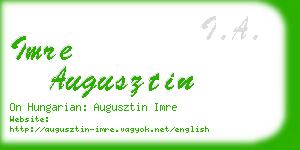 imre augusztin business card